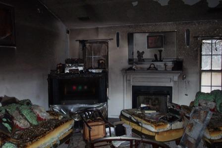 smoke damage in a home